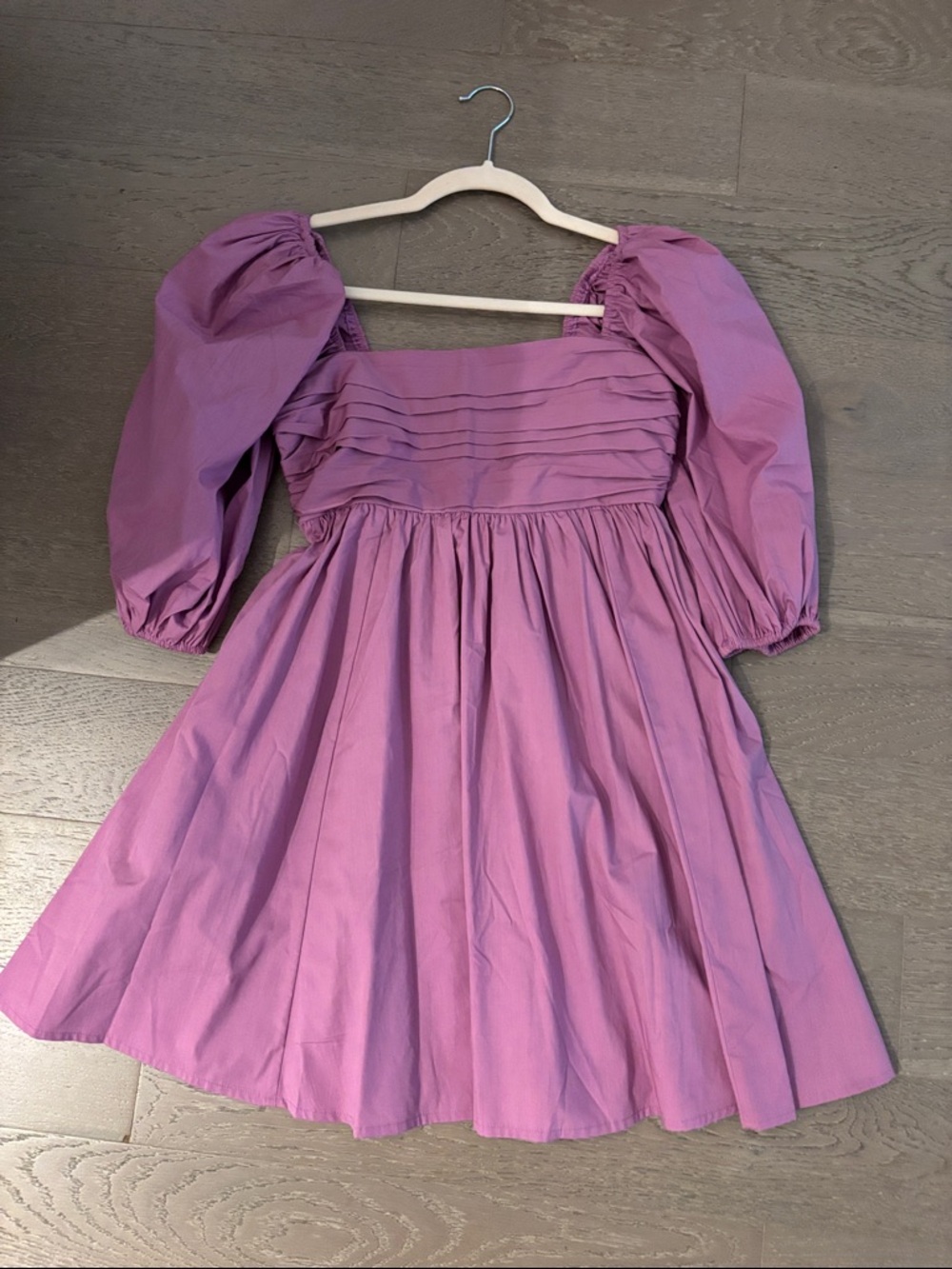 Abercrombie & Fitch Purple Puff-Sleeve Mini Dress